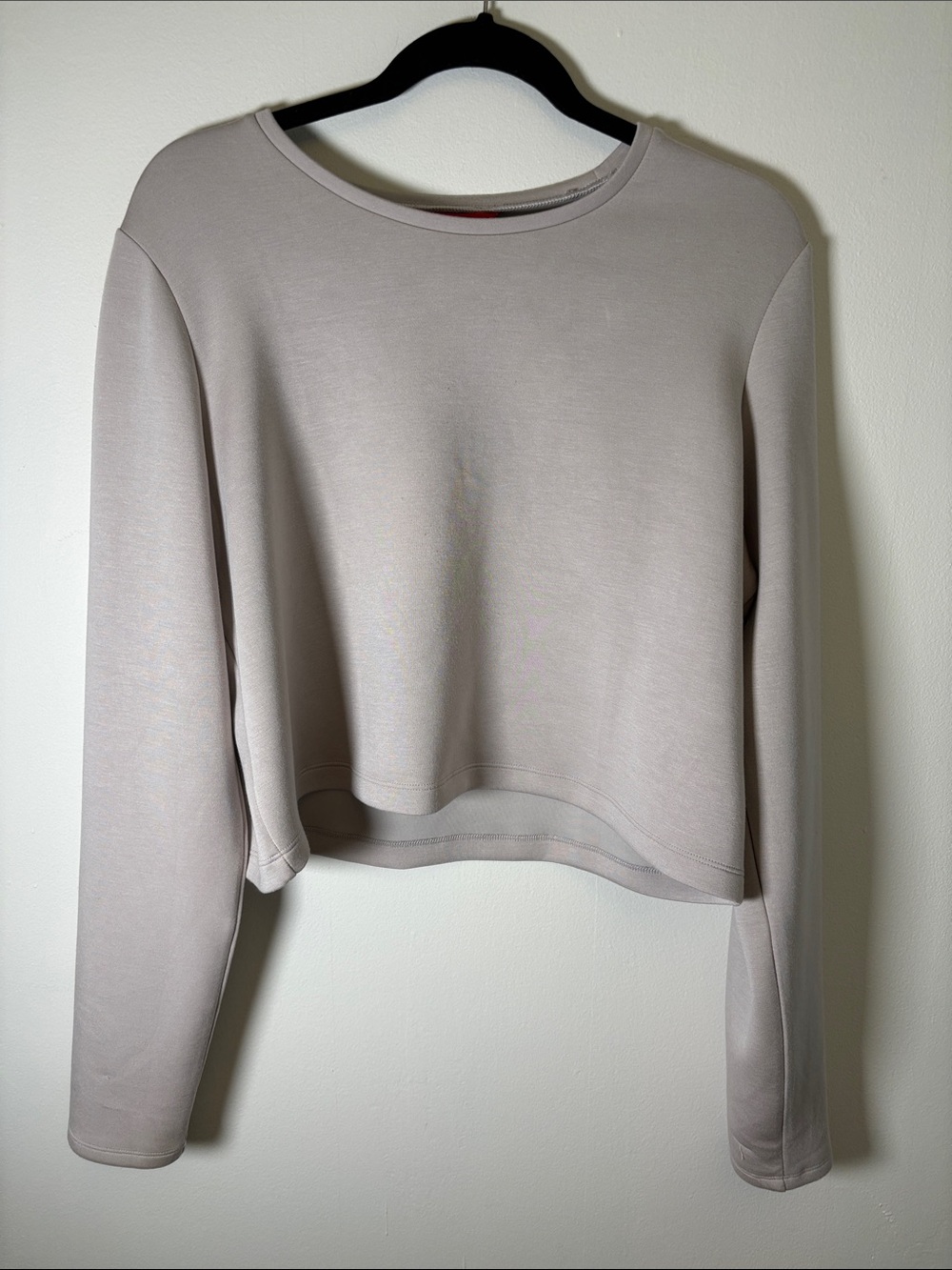 SPANX Long Sleeve Crewneck T-Shirt – French Grey – Size XL